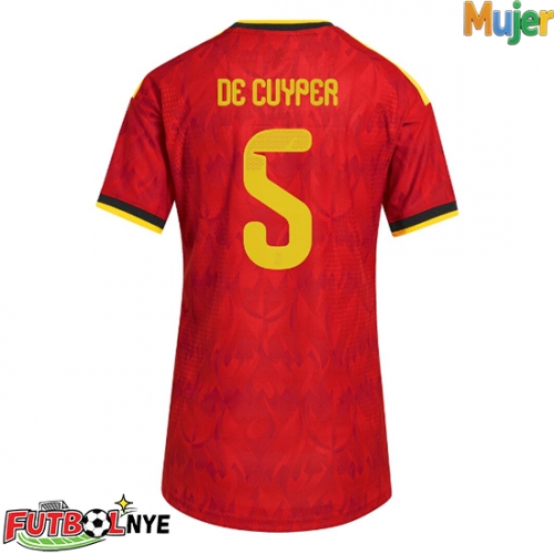 Camiseta Bélgica Maxim De Cuyper #5 Primera Equipación para mujer Mundial 2026 manga corta